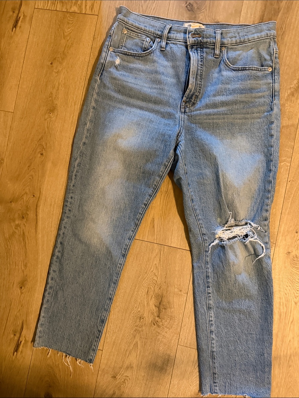 Madewell Light Blue Distressed Boyfriend Jeans